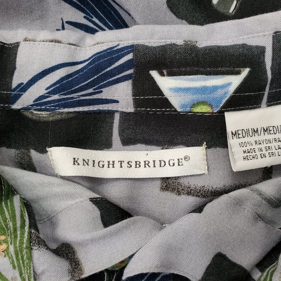 Men's Martini Cocktail Casual Button Up Shirt by Knightsbridge - Picture 7 of 7